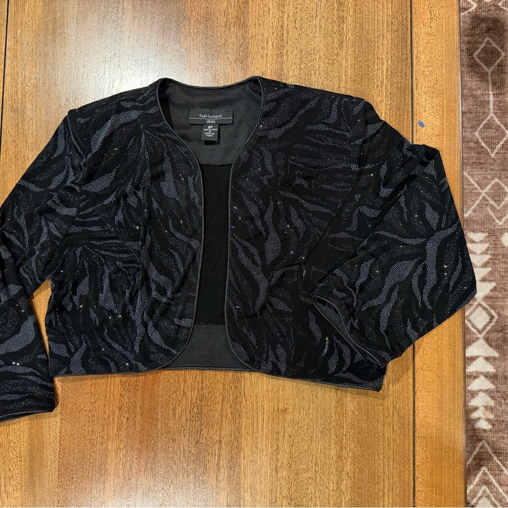 R&M Richards Black Patterned Women's Blazer